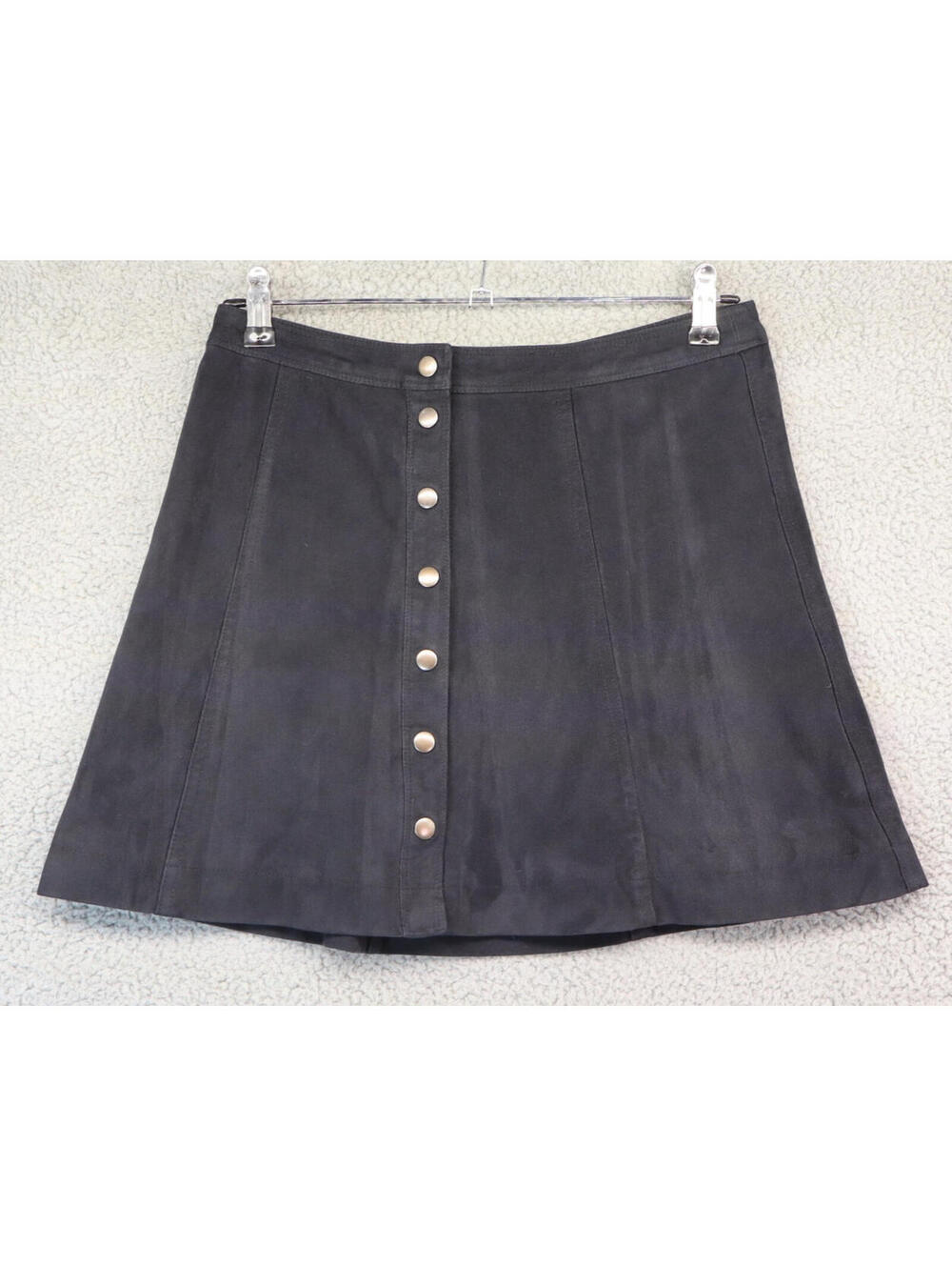 Abercrombie & Fitch Suede A-Line Zip Mini Skirt Women 6